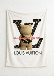LV Teddy Bear Monogram Blanket Designer LV Teddy Flannel Throw 044